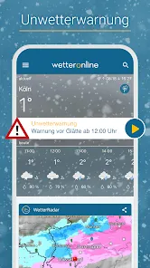 Wetter Online mit RegenRadar