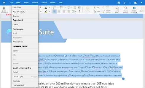 OfficeSuite Font Pack